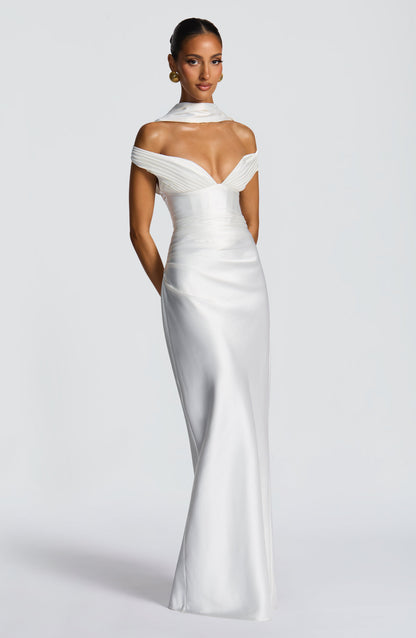 Ivory Aurelia Cherry Lacquer Maxi Dress