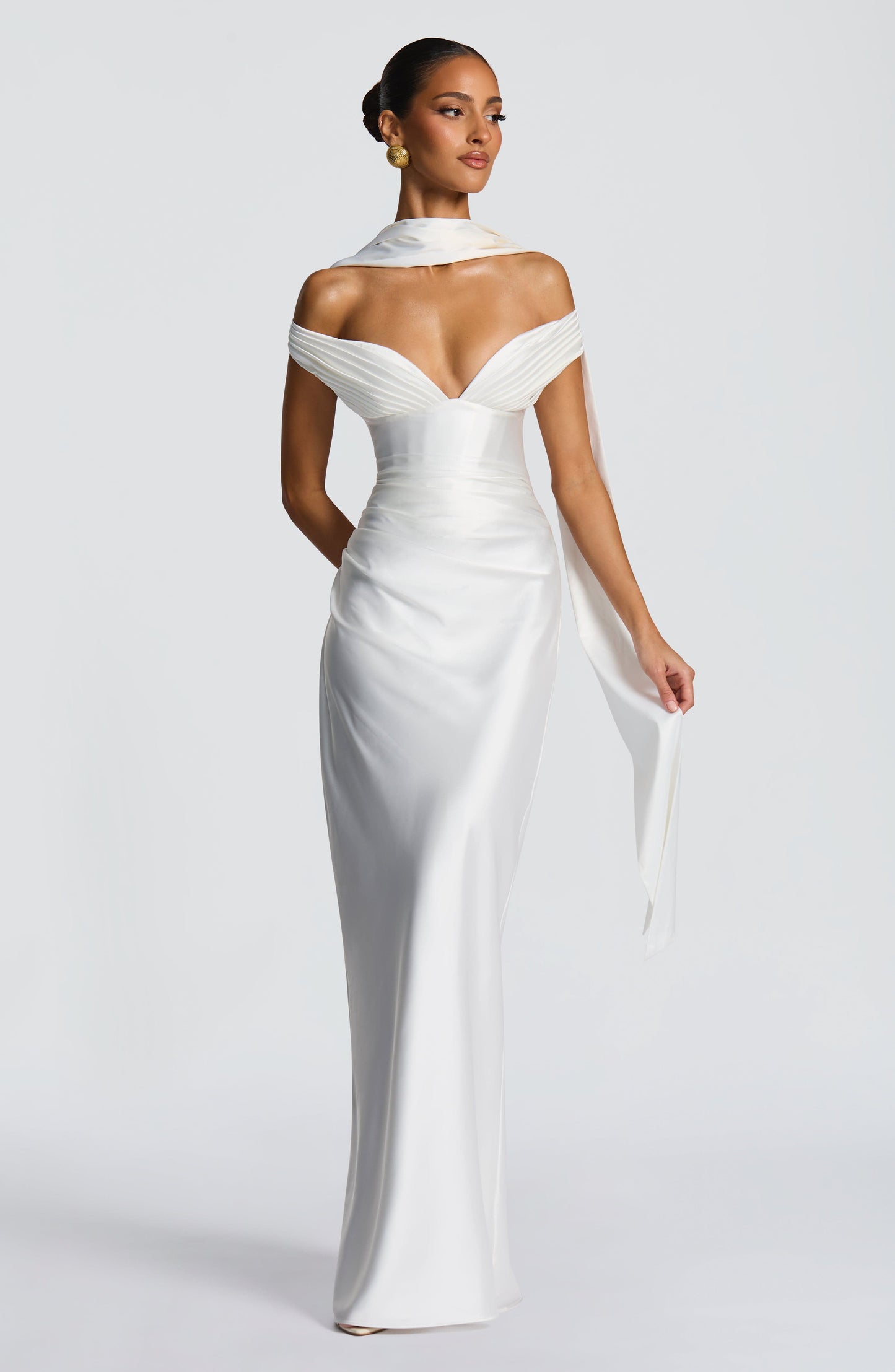 Ivory Aurelia Cherry Lacquer Maxi Dress