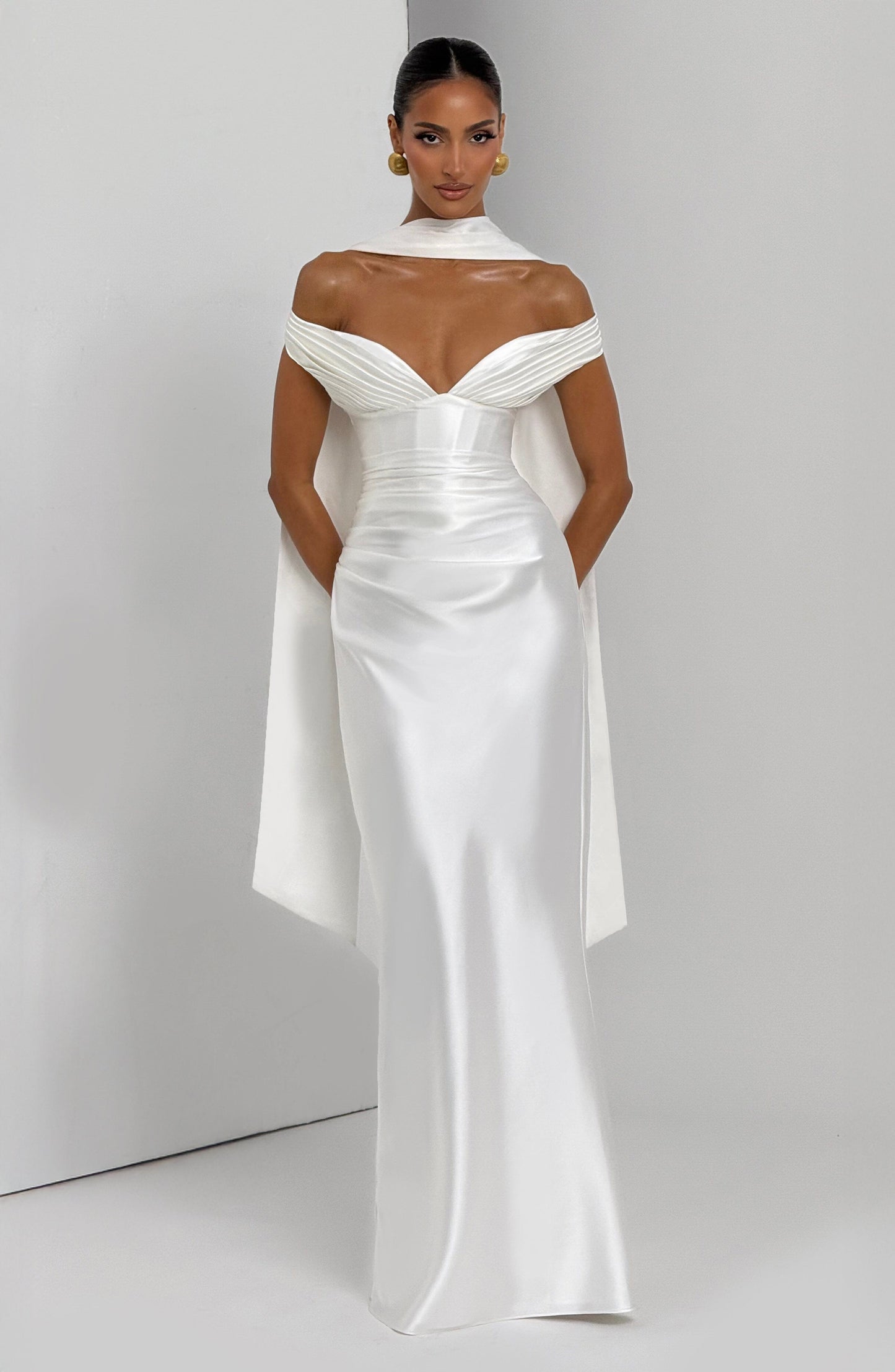 Ivory Aurelia Cherry Lacquer Maxi Dress