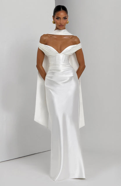 Ivory Aurelia Cherry Lacquer Maxi Dress