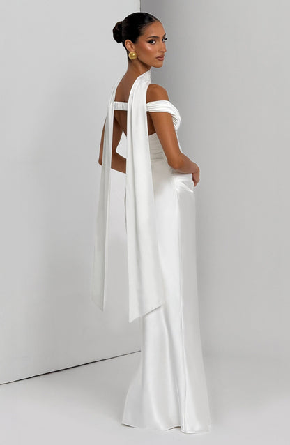Ivory Aurelia Cherry Lacquer Maxi Dress