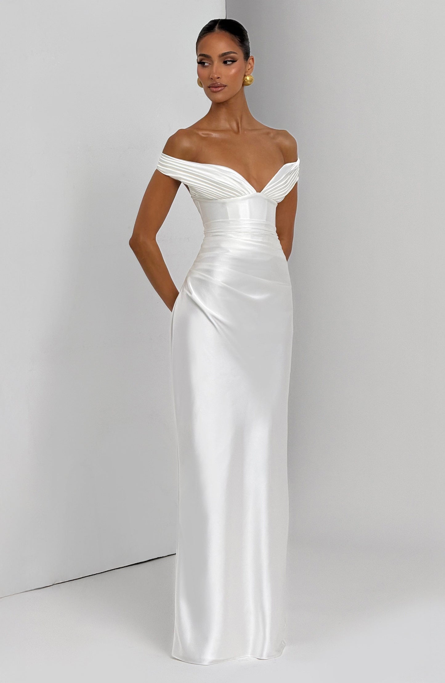 Ivory Aurelia Cherry Lacquer Maxi Dress