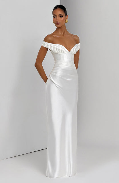 Ivory Aurelia Cherry Lacquer Maxi Dress