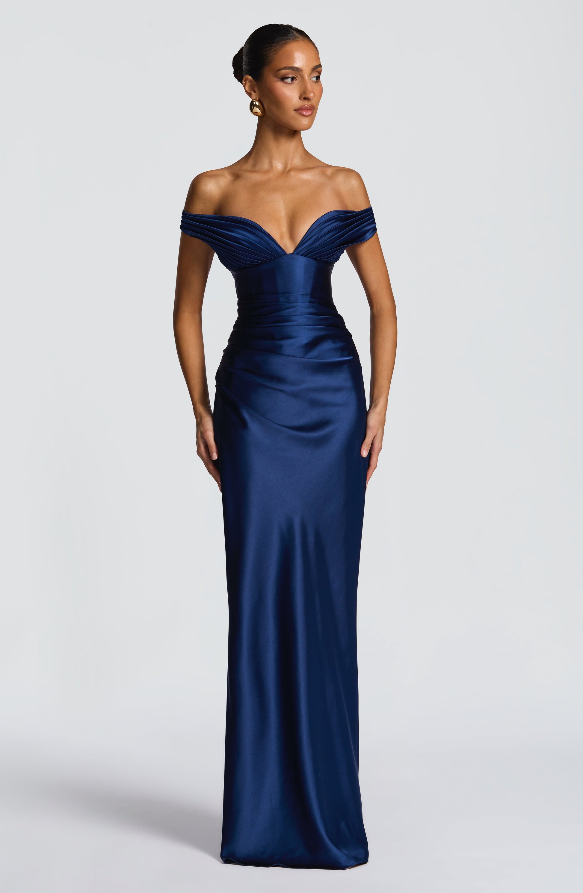 Navy Aurelia Cherry Lacquer Maxi Dress