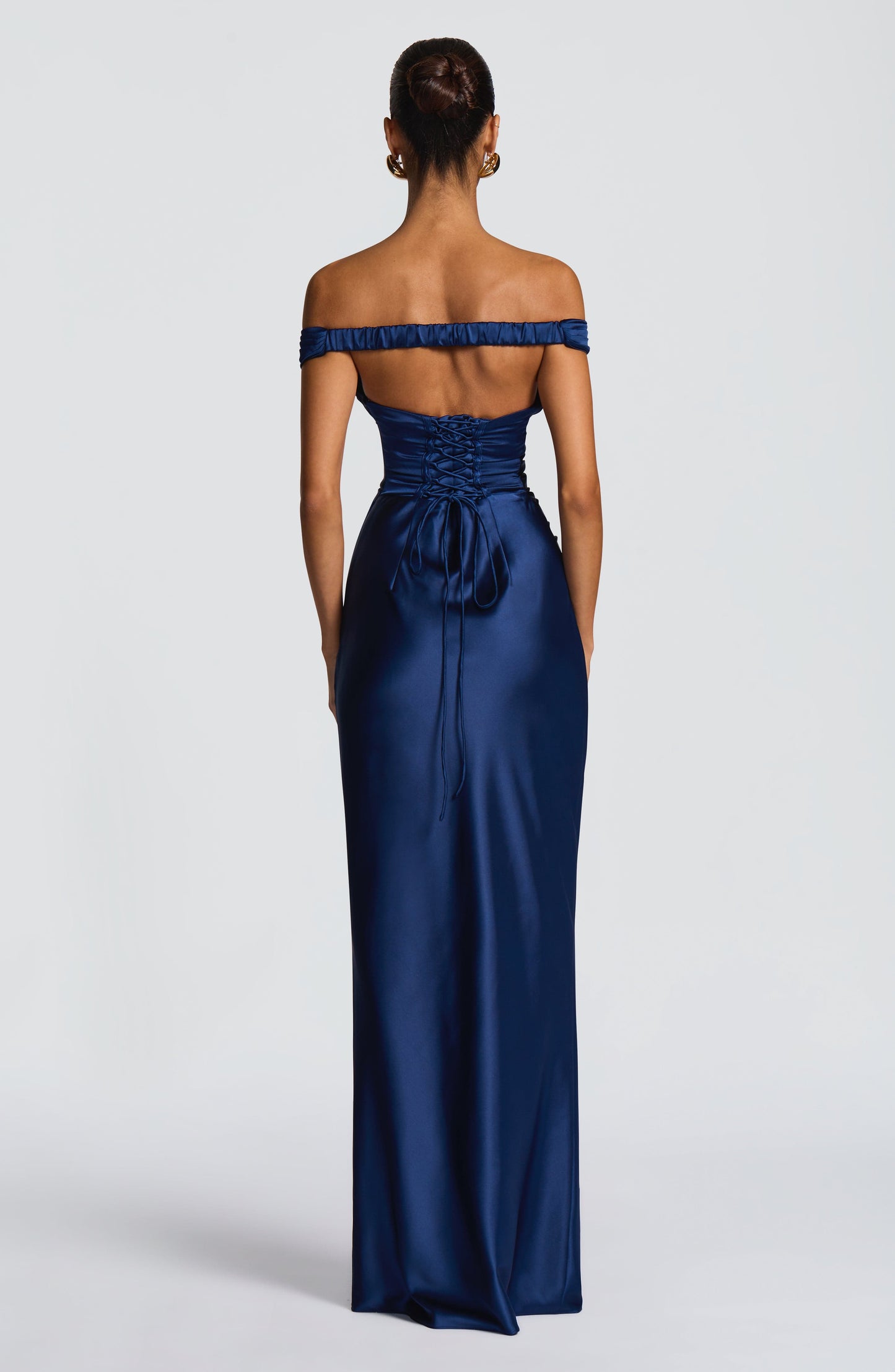 Navy Aurelia Cherry Lacquer Maxi Dress