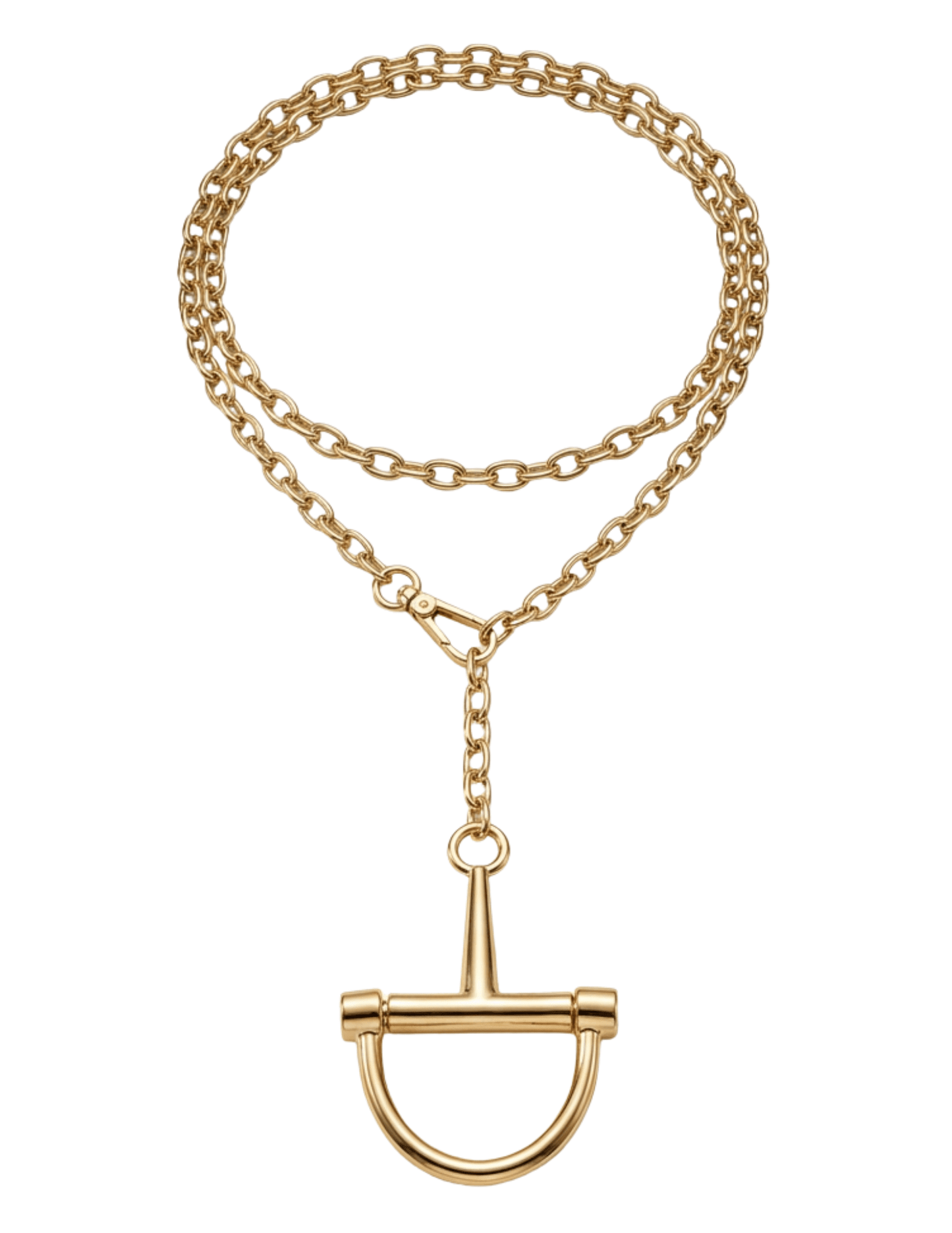 Austin Blaze Fable Horsebit Necklace in Gold St. Barths Darla Tie Front Midi Dress In Blue Amalfi Lemon - S / Blue Amalfi Lemon