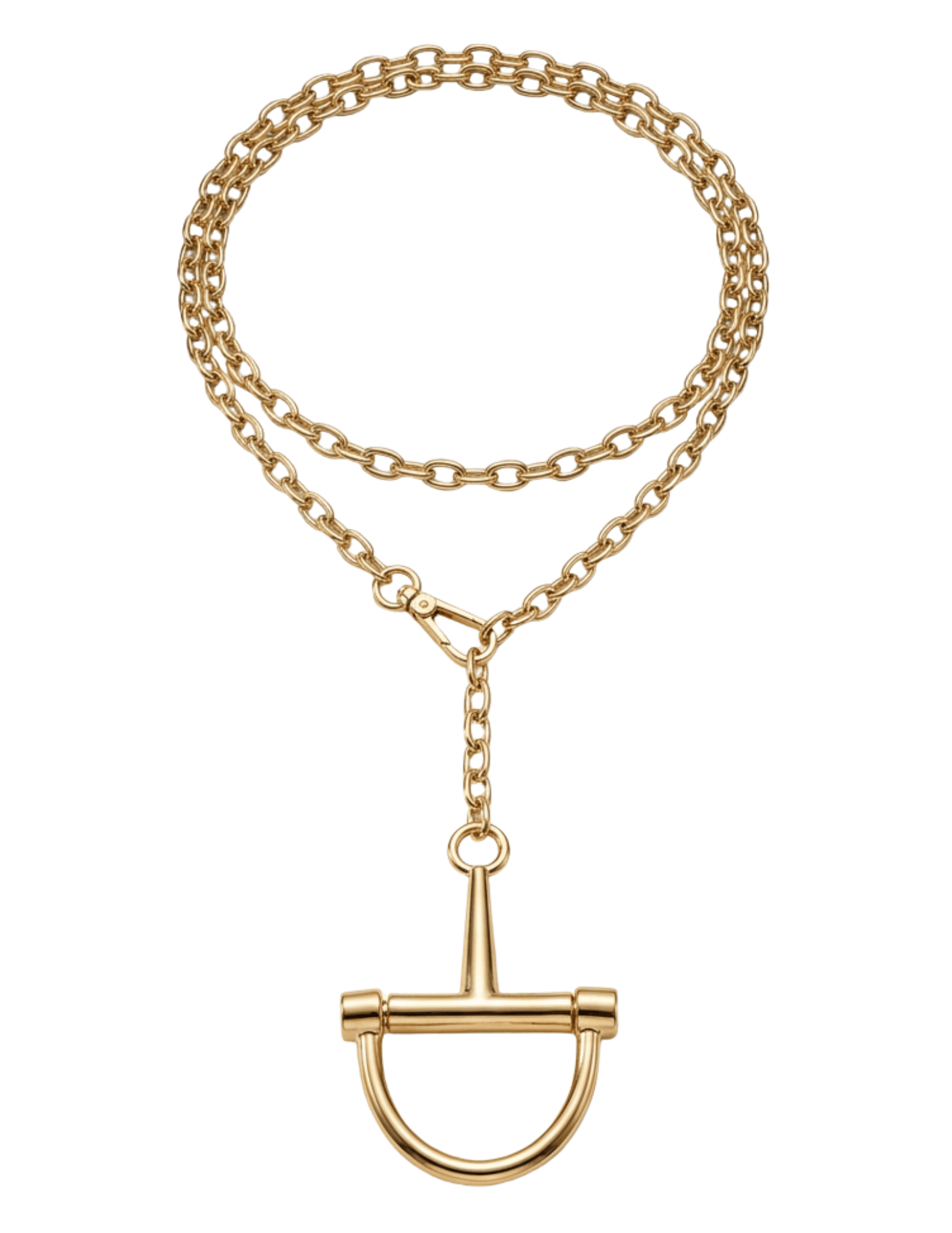 Austin Blaze Fable Horsebit Necklace in Gold St. Barths Darla Tie Front Midi Dress In Blue Amalfi Lemon - S / Blue Amalfi Lemon