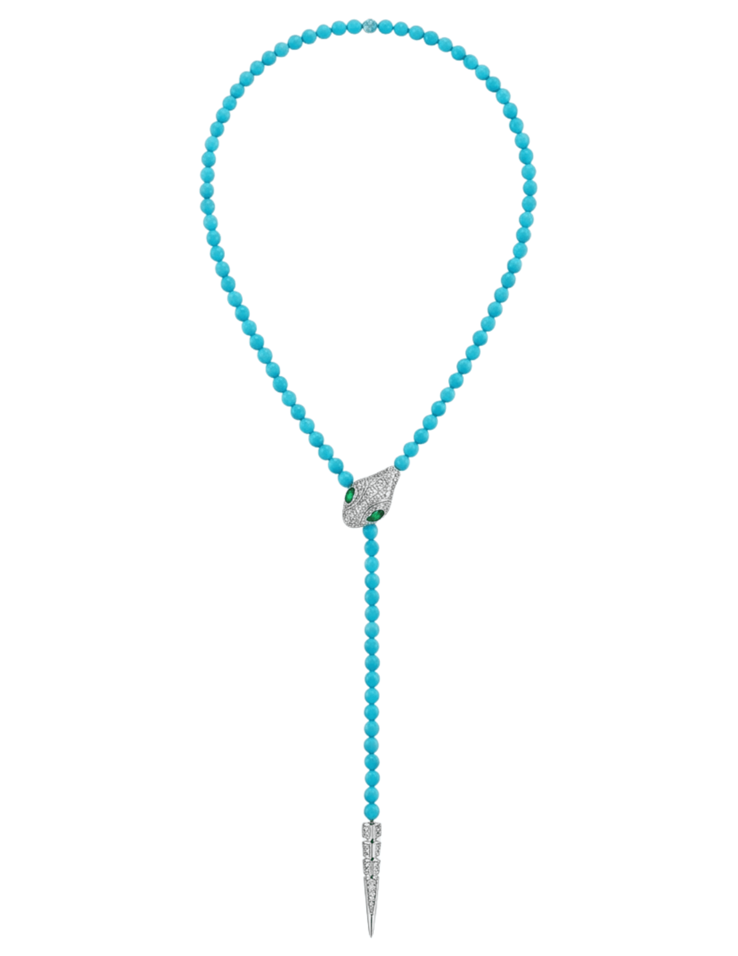 Austin Blaze Paola Turquoise Serpent Lariat Necklace St. Barths Darla Tie Front Midi Dress In Blue Amalfi Lemon - S / Blue Amalfi Lemon