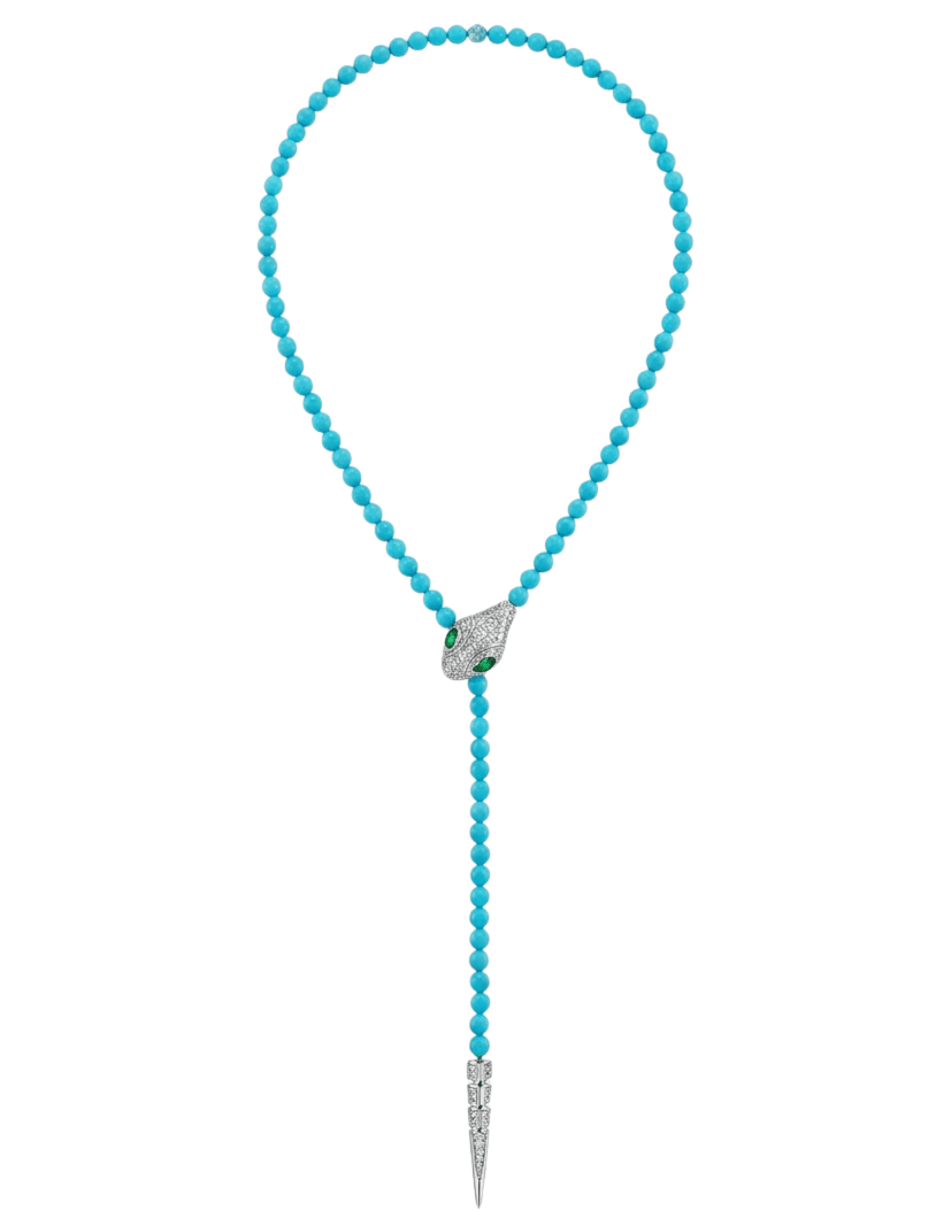 Austin Blaze Paola Turquoise Serpent Lariat Necklace St. Barths Darla Tie Front Midi Dress In Blue Amalfi Lemon - S / Blue Amalfi Lemon