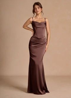Sorrel Mocha Corset Two-Piece Dress