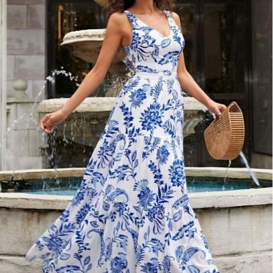 Arabella Floral Backless Maxi Dress