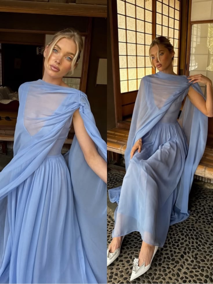 Sabine Silk Chiffon Maxi Dress