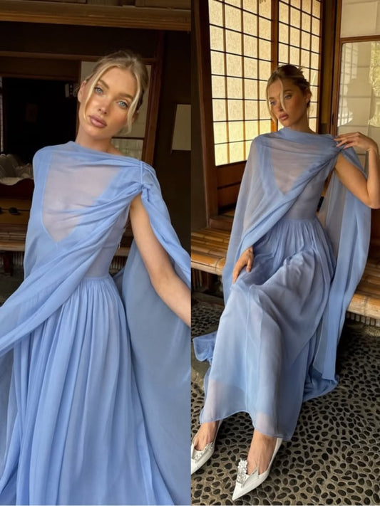 Sabine Silk Chiffon Maxi Dress