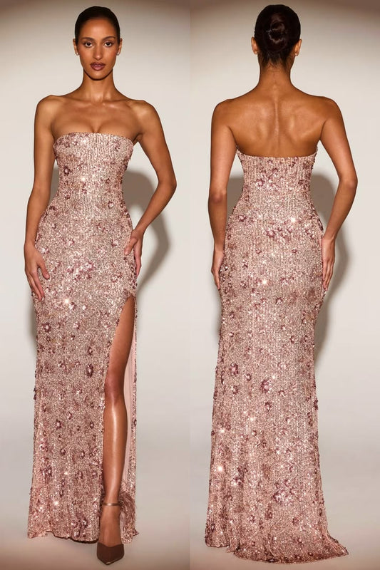 Aurelia Embellished Bandeau Gown