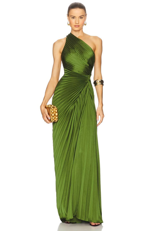 Lara Silk Gown in Ivy