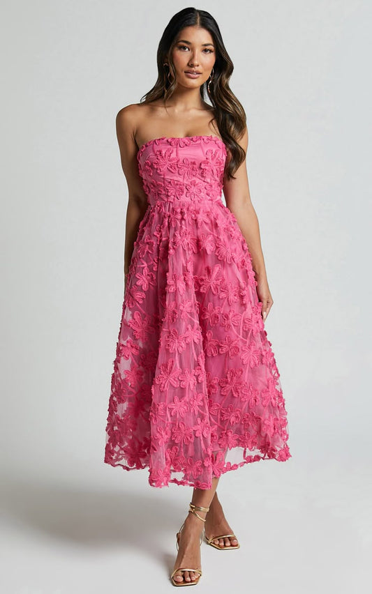 Rheiva Strapless Midi Dress