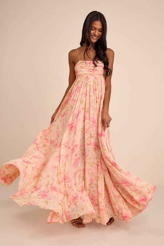 Dansa Floral Pleated Maxi Dress