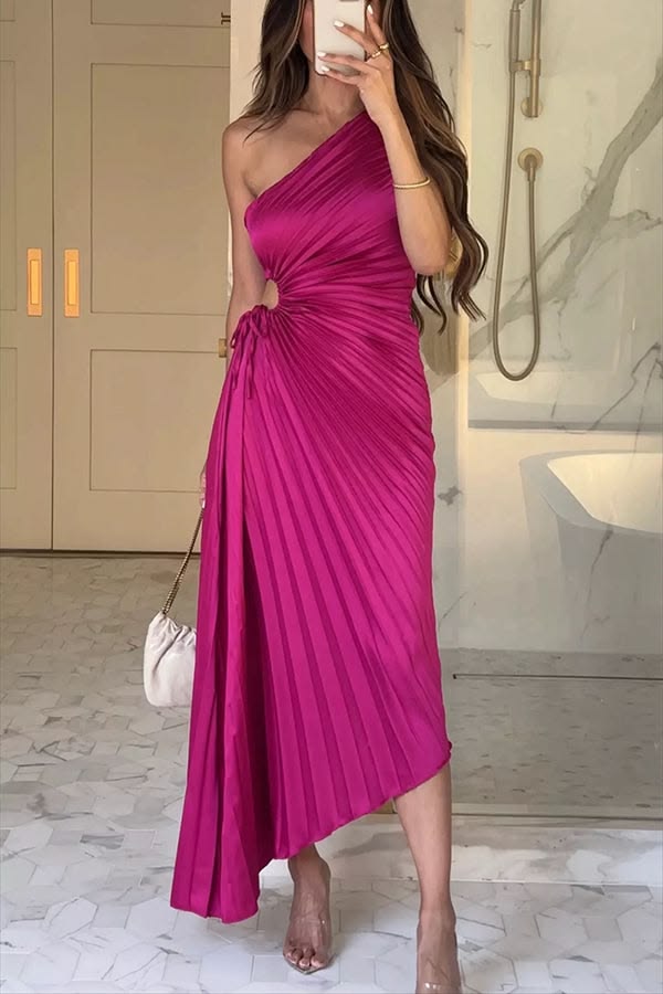 Aurelia Satin One-Shoulder Maxi Dress