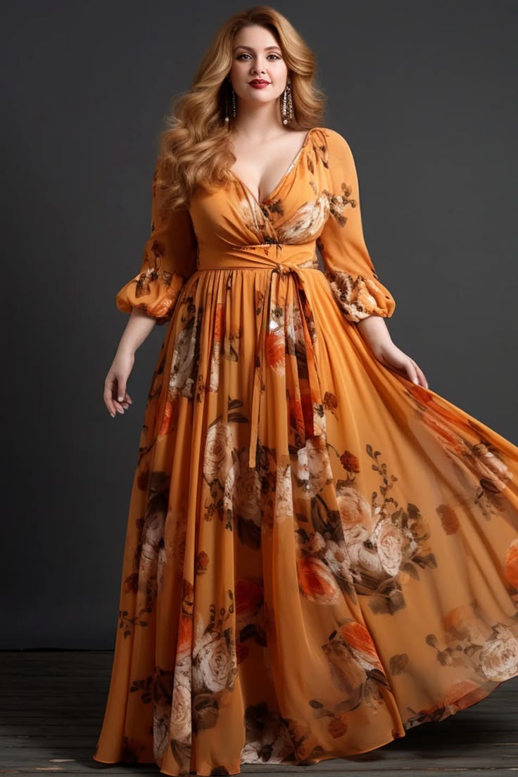Plus Size Wrap Maxi Wedding Guest Dress