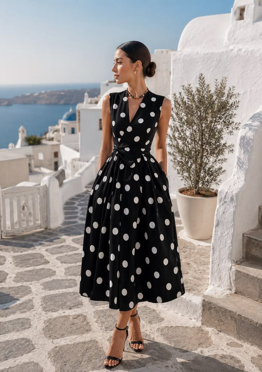 Audrey Polka Dot Midi Dress