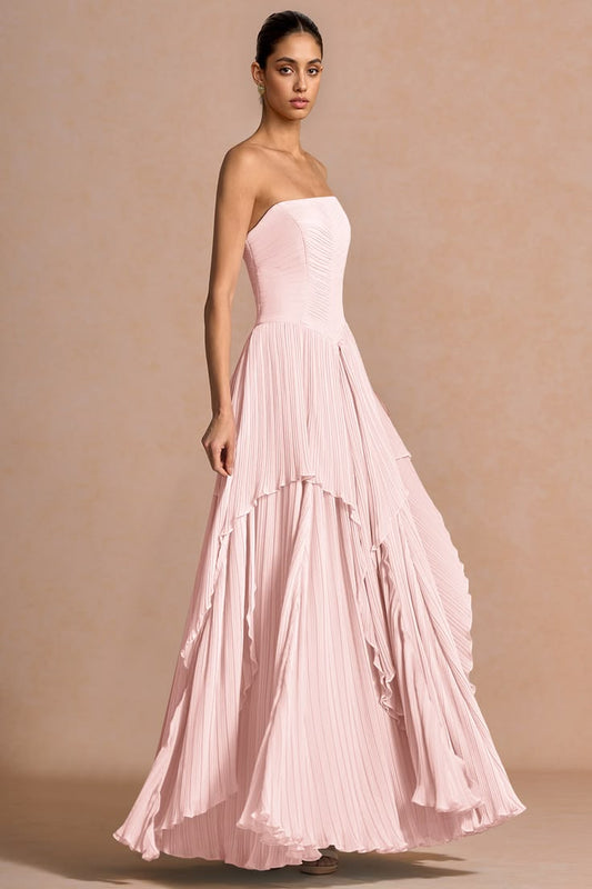Azazie Kerensa Powder Pink Maxi Dress