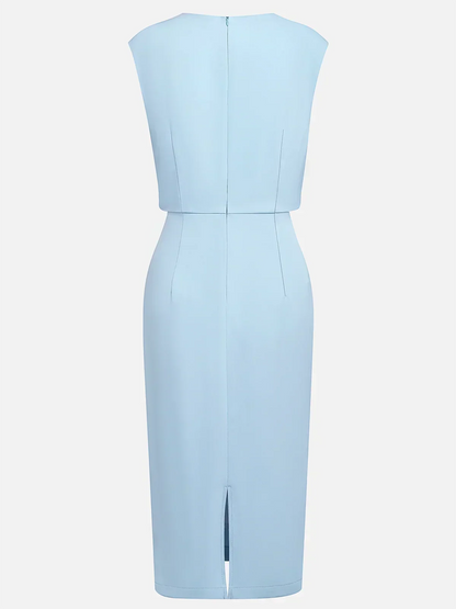 White María Silk Midi Dress