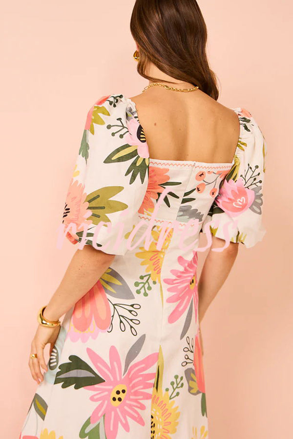 White Margot Floral Maxi Dress