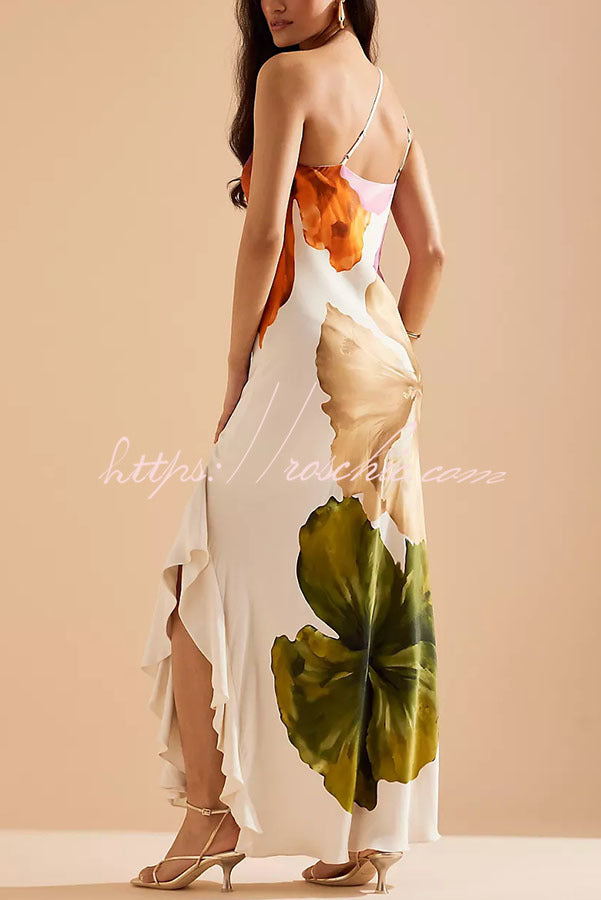 White Valentina Floral Maxi Slip Dress