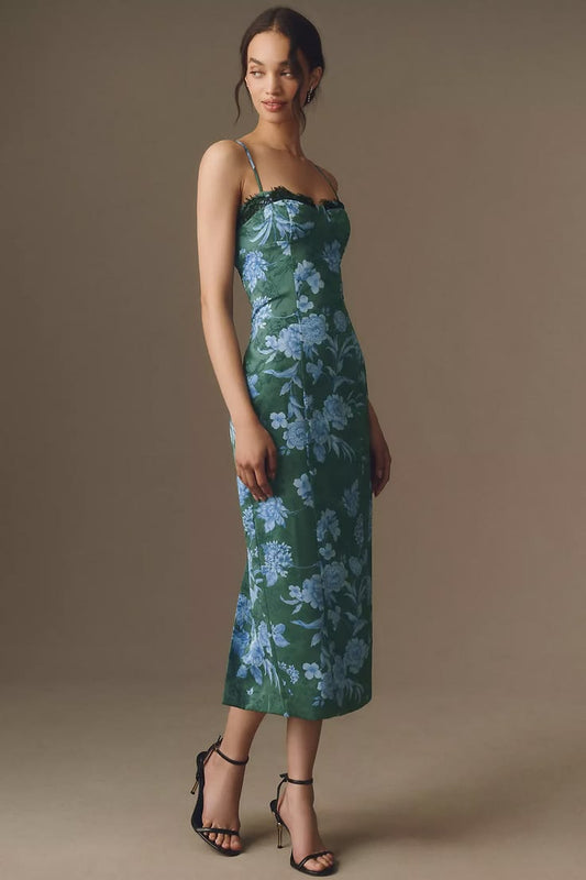 Helena Jacquard Bustier Maxi Dress