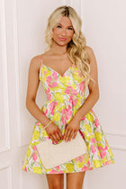 Petal Perfection Jacquard Mini Dress - S / pink