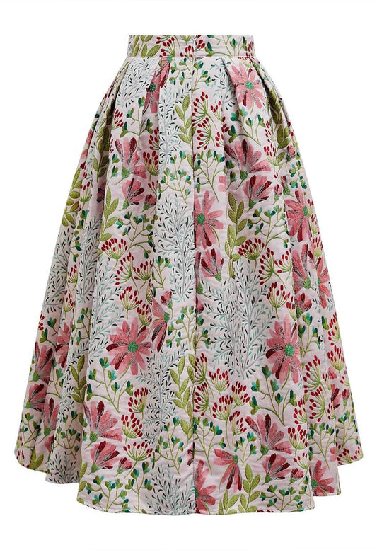Margot Jacquard Pleated Midi Dress