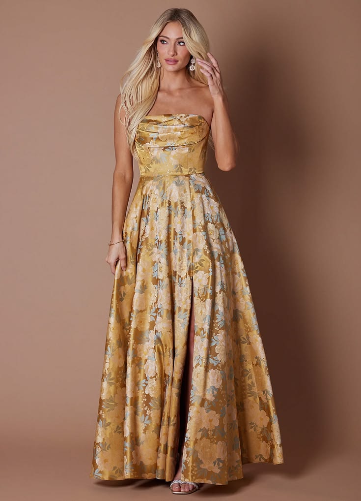 Nella Ochre Gold Maxi Dress