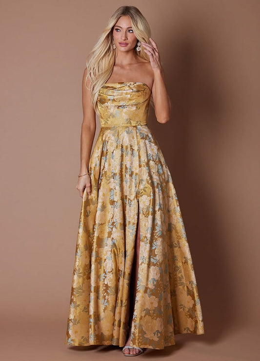 Nella Ochre Gold Maxi Dress