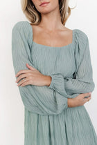Dalton Pleated Midi Dress | Light Sage - S