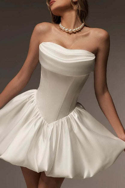 Line Mini Satin Little White Dress 968237845434 Arabella Lace Tea Length Dress