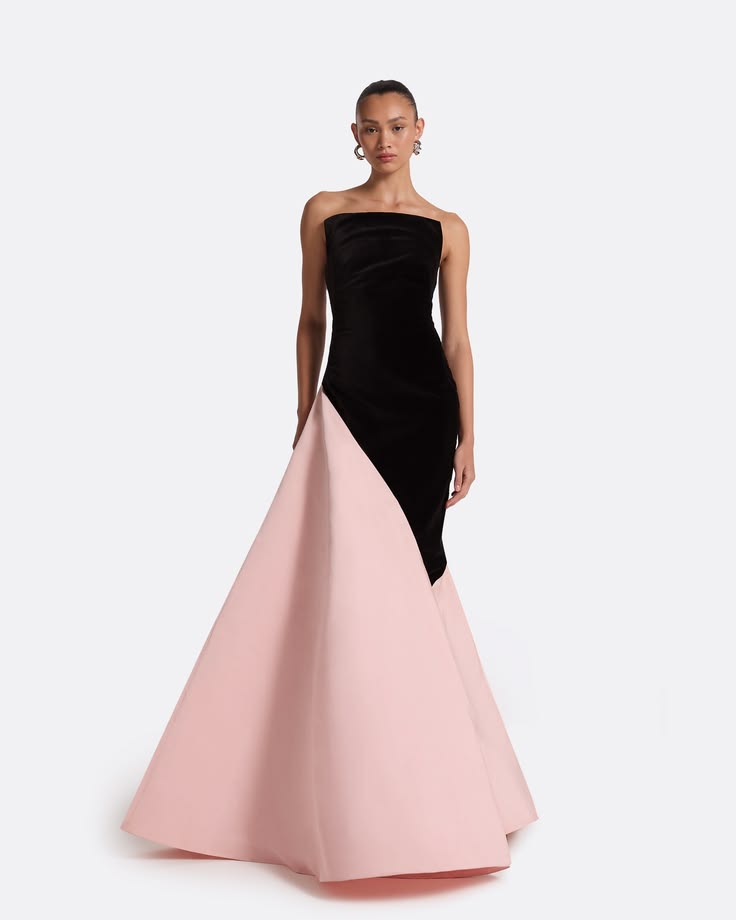 Pia Colorblock Silk Maxi Dress