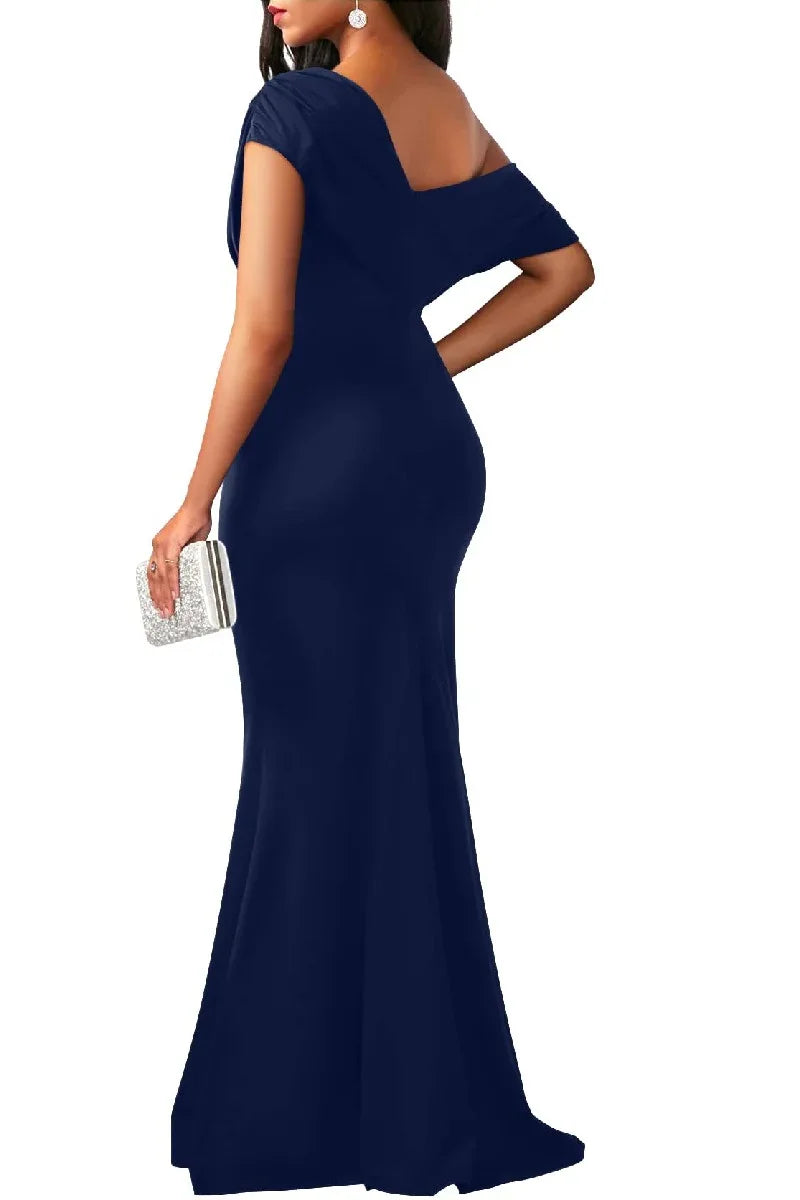 Black Vivienne Mermaid Polyester Evening Dress