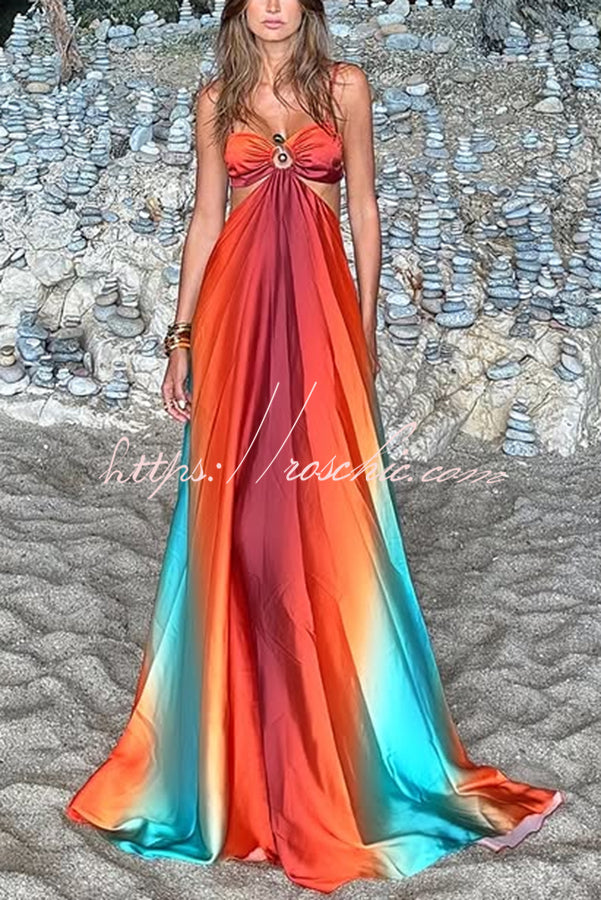 up Vacation Maxi Dress Vivienne Printed Cutout Maxi Dress