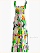 Women's Summer Casual Maxi Dress Spaghetti Strap Square Neck Boho Beach Long | Color: Purple | Size: Various