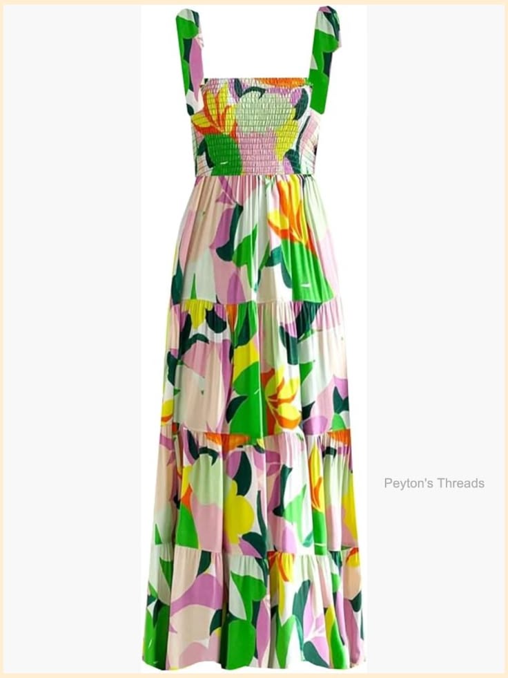 Women's Summer Casual Maxi Dress Spaghetti Strap Square Neck Boho Beach Long | Color: Purple | Size: Various