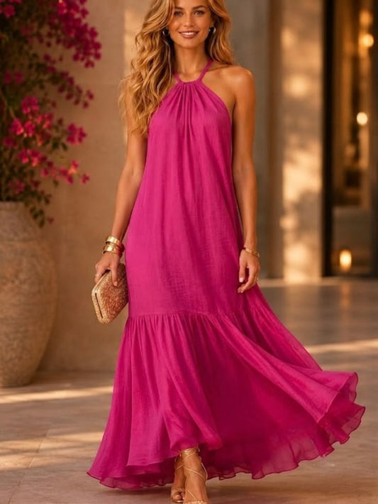 Marlowe Halter Tiered Maxi Dress