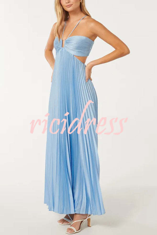 Blue Ophelia Satin Maxi Dress