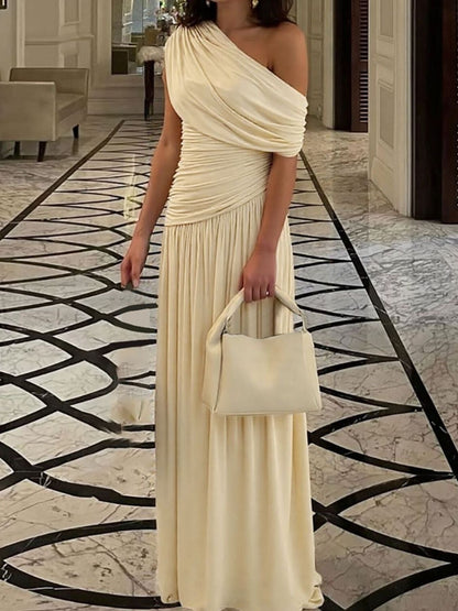 Shoulder Ruched Maxi Dress Margot One-Shoulder Ruched Maxi Dress