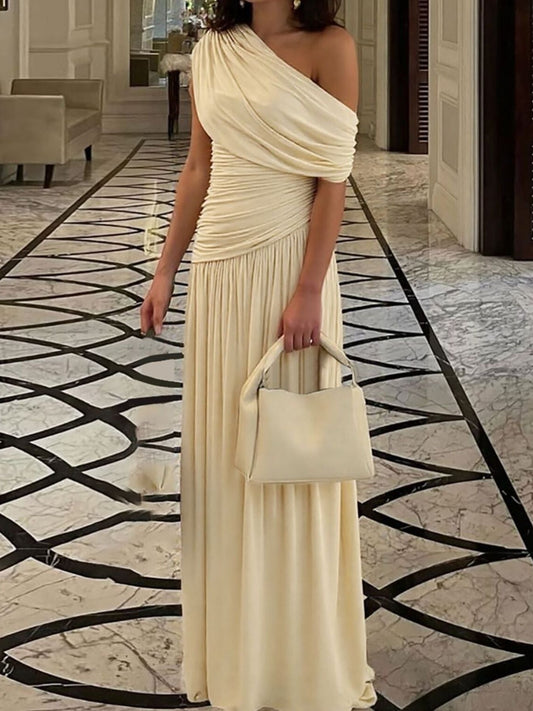 Shoulder Ruched Maxi Dress Margot One-Shoulder Ruched Maxi Dress