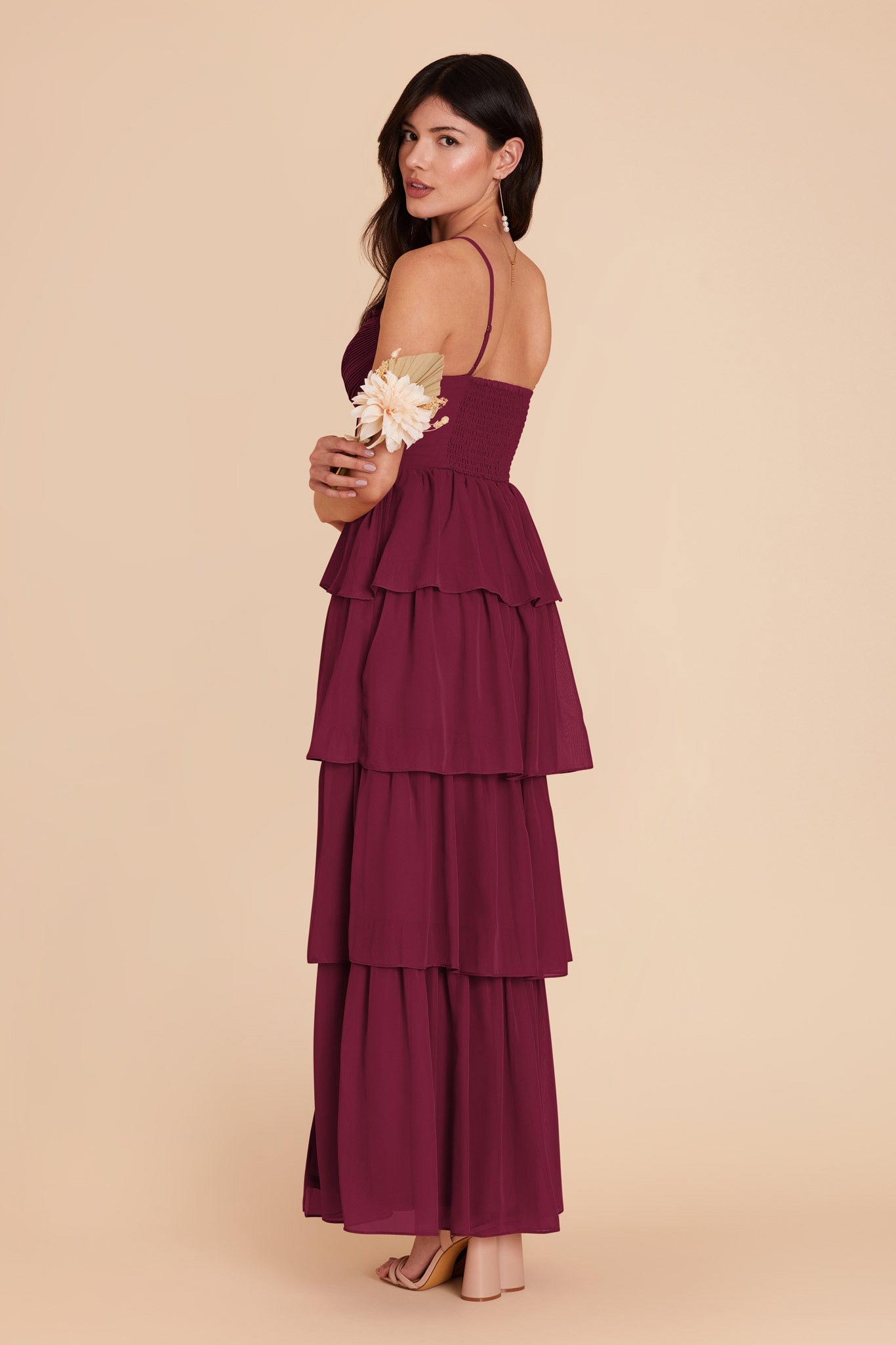 Berry Lola Chiffon Midi Dress in Wild Rose