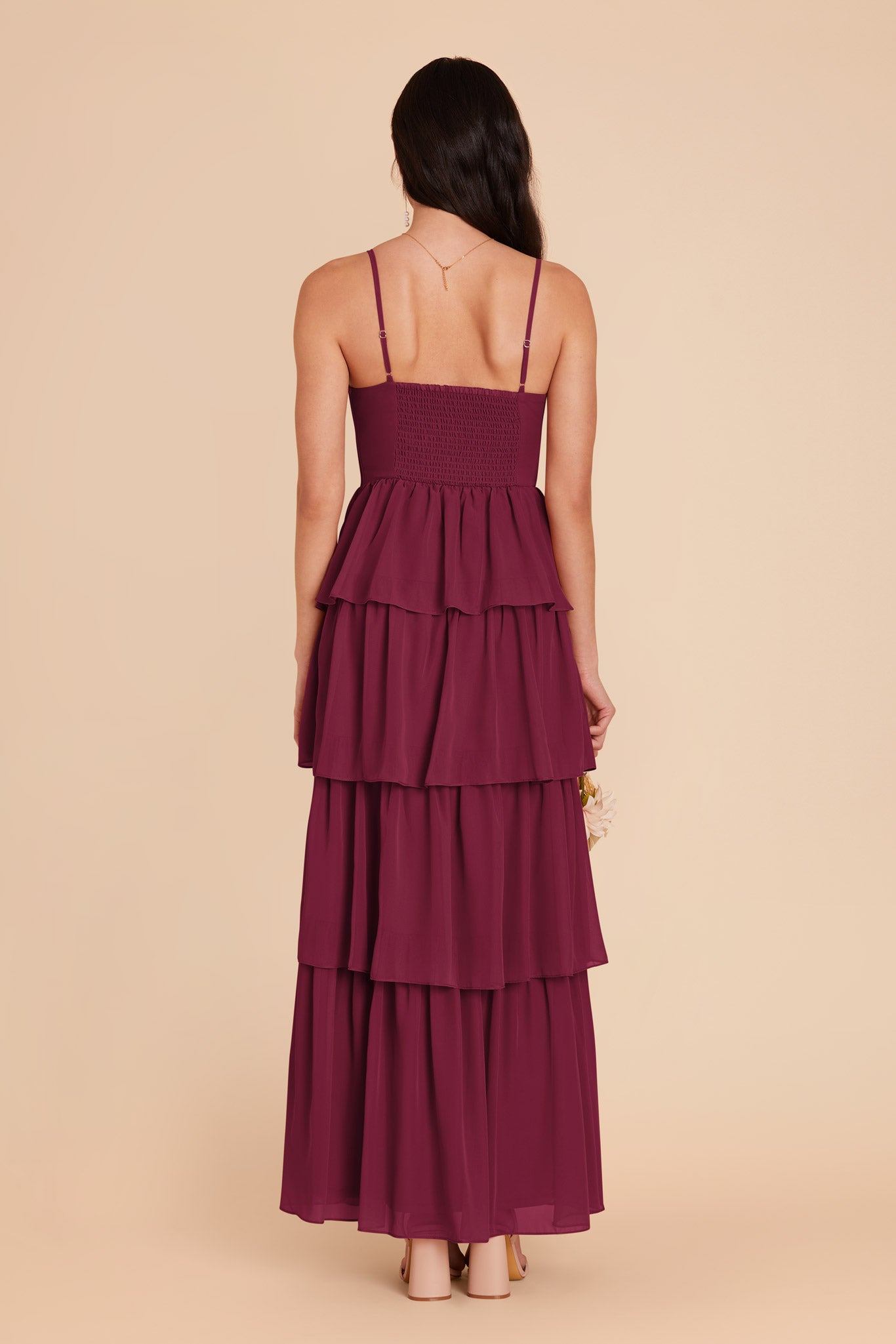 Berry Lola Chiffon Midi Dress in Wild Rose