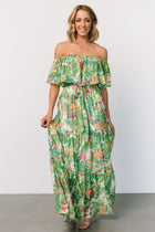 Sonoma Off Shoulder Maxi Dress | Green Multi - S