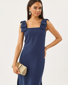 Bernice Linen Maxi Dress in Low Tide Navy