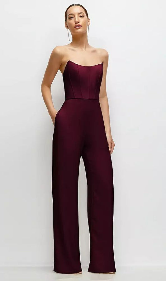Valentina Crepe Strapless Jumpsuit