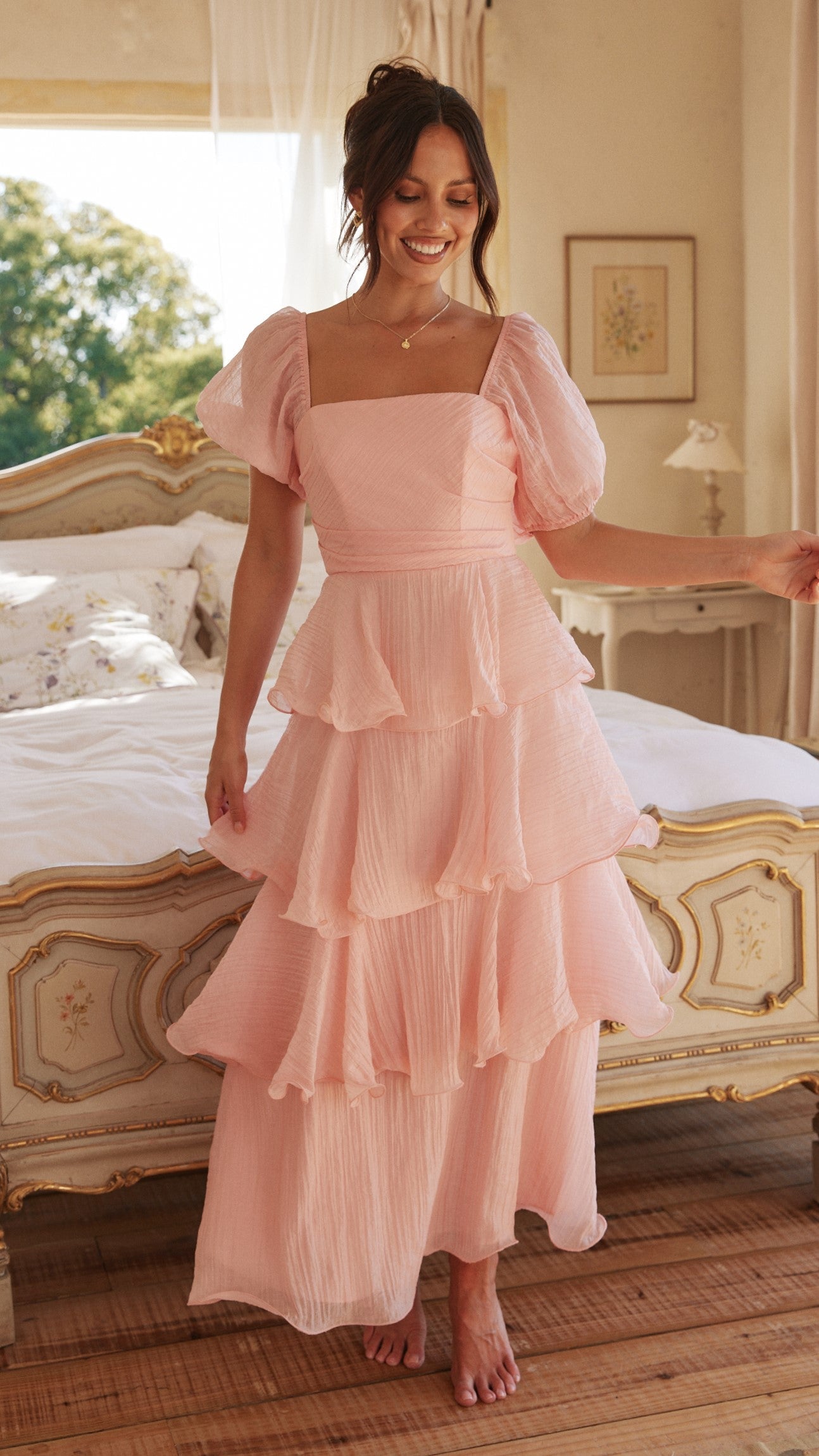 Pink Lanelle Pink Maxi Dress
